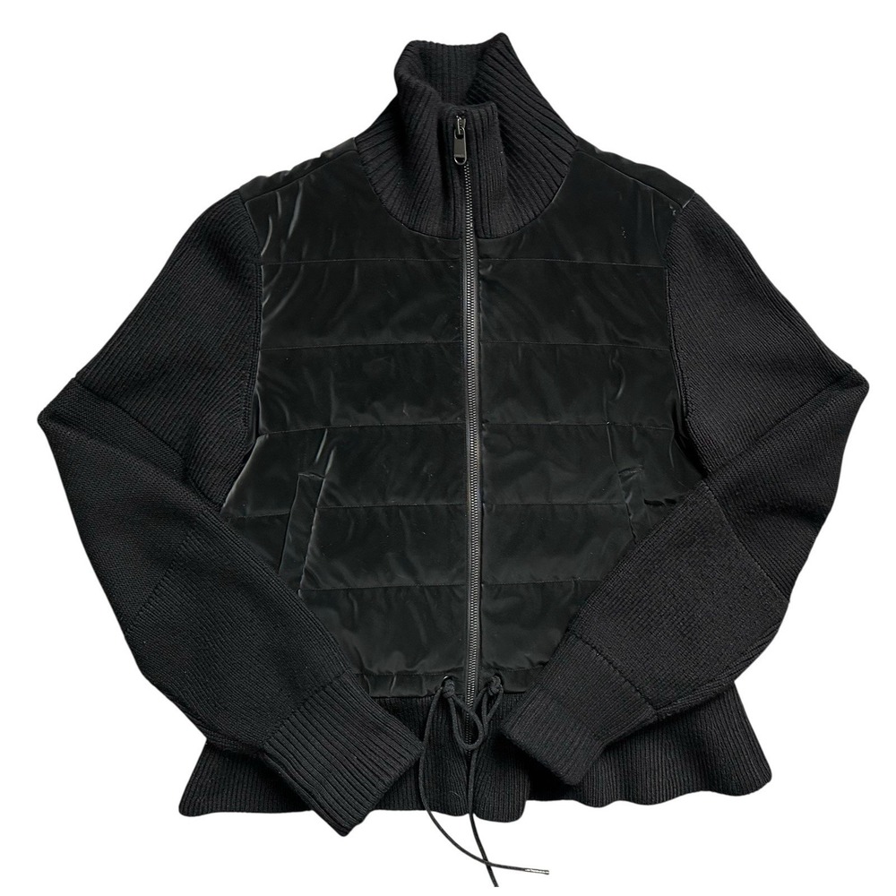 Athleta Hanover Womens Extra Small Petite Black Merino Wool Blend Hybrid Jacket